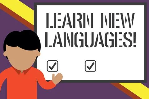 Writing note showing Learn New Languages. Business photo showcasing developing Stockillustratie