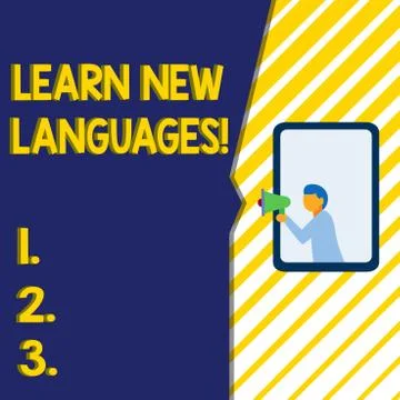 Writing note showing Learn New Languages. Business photo showcasing developing Stockillustratie