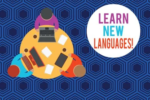 Writing note showing Learn New Languages. Business photo showcasing developing Stock Illustration