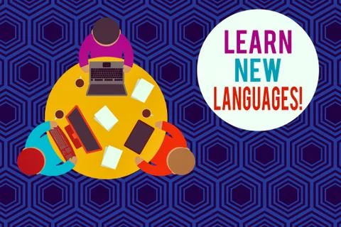 Writing note showing Learn New Languages. Business photo showcasing developing Stockillustratie