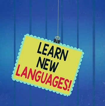 Writing note showing Learn New Languages. Business photo showcasing developing Stock Illustration