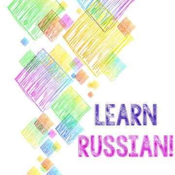 Writing note showing Learn Russian. Business photo showcasing gain or acquire Stock Illustration