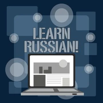 Writing note showing Learn Russian. Business photo showcasing gain or acquire Stock Illustration