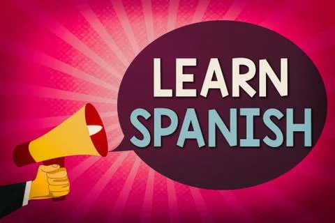 Writing note showing Learn Spanish. Business photo showcasing to train writing Stock Illustration