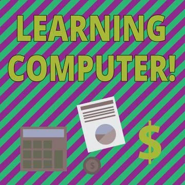 Writing note showing Learning Computer. Business photo showcasing learn more Illustrazione stock