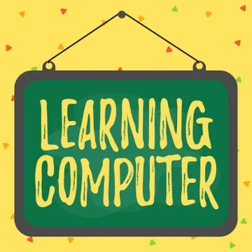 Writing note showing Learning Computer. Business photo showcasing learn more Stock Illustration