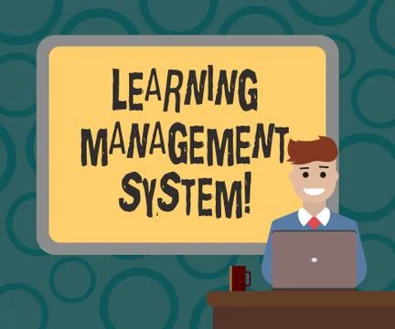 Writing note showing Learning Management System. Business photo showcasing Illustrazione stock