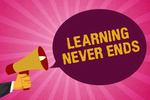 Writing note showing Learning Never Ends. Business photo showcasing Life Long イラスト素材