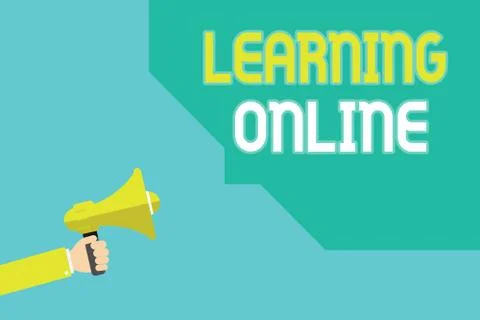Writing note showing Learning Online. Business photo showcasing Learn something 스톡 일러스트