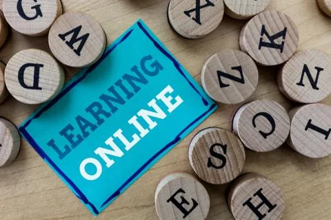 Writing note showing Learning Online. Business photo showcasing Learn something Fotos de archivo