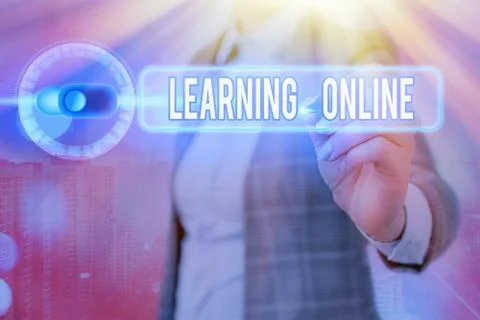 Writing note showing Learning Online. Business photo showcasing Learn something 写真素材