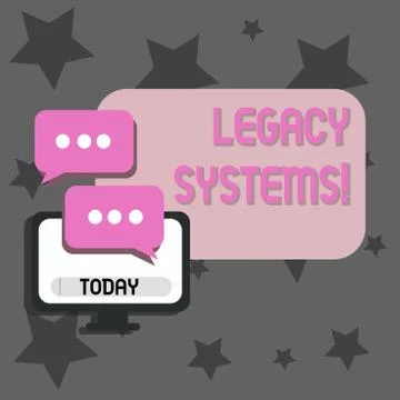 Writing note showing Legacy Systems. Business photo showcasing old method Stock Illustration