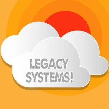 Writing note showing Legacy Systems. Business photo showcasing old method Stock Illustration