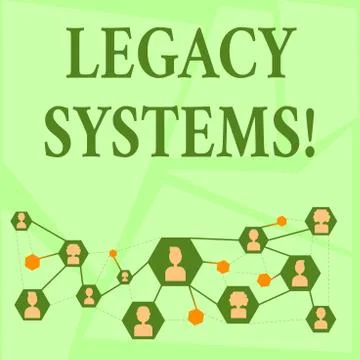 Writing note showing Legacy Systems. Business photo showcasing old method Stock Illustration