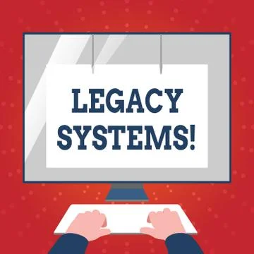 Writing note showing Legacy Systems. Business photo showcasing old method Stock Illustration