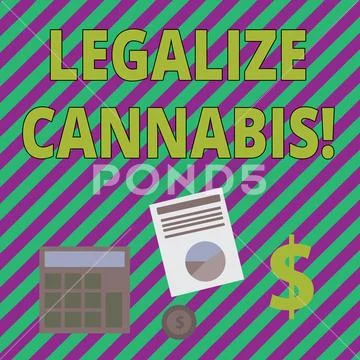 Writing note showing Legalize Cannabis. Business photo showcasing law which Stock Illustration