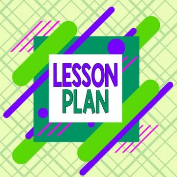 Writing note showing Lesson Plan. Business photo showcasing a teacher s is Stock Illustration