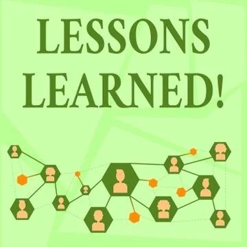 Writing note showing Lessons Learned. Business photo showcasing learning gained イラスト素材