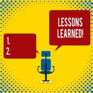 Writing note showing Lessons Learned. Business photo showcasing experiences Stock Illustration
