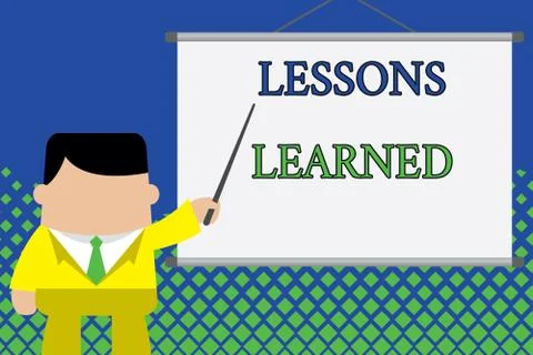 Writing note showing Lessons Learned. Business photo showcasing information Stock Illustration