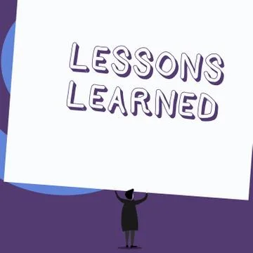Writing note showing Lessons Learned. Business photo showcasing the knowledge or Stock Illustration