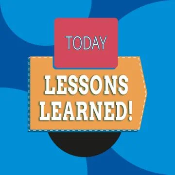 Writing note showing Lessons Learned. Business photo showcasing experiences Stock Illustration