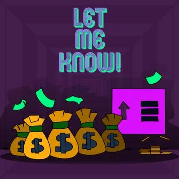 Writing note showing Let Me Know. Business photo showcasing Inform about a 库存插图
