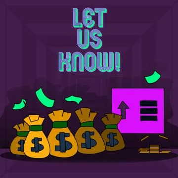 Writing note showing Let Us Know. Business photo showcasing Inform about a イラスト素材