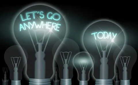 Writing note showing Lets Go Anywhere. Business photo showcasing visit new Stock Illustration