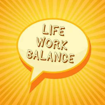Writing note showing Life Work Balance. Business photo showcasing stability p Stock Illustration