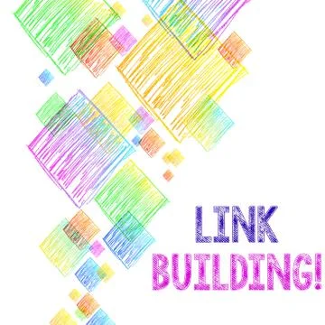 Writing note showing Link Building. Business photo showcasing process of acqu イラスト素材