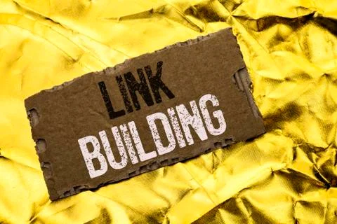 Writing note showing  Link Building. Business photo showcasing Process of acq Fotos de archivo