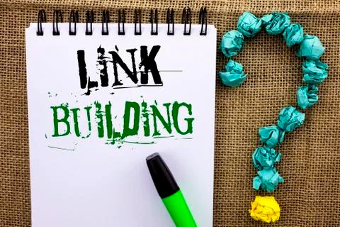 Writing note showing  Link Building. Business photo showcasing Process of acq Fotos de archivo