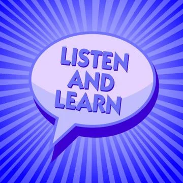 Writing note showing Listen And Learn. Business photo showcasing Pay attentio イラスト素材