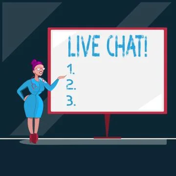 Writing note showing Live Chat. Business photo showcasing Conversation on the 库存插图