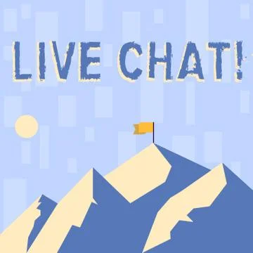 Writing note showing Live Chat. Business photo showcasing Real time media Stockillustratie