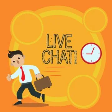 Writing note showing Live Chat. Business photo showcasing Web service that Illustration