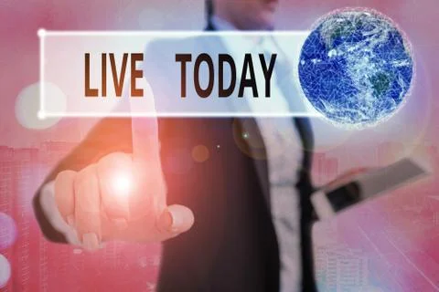 Writing note showing Live Today. Business photo showcasing spend your life doing Stock Photos