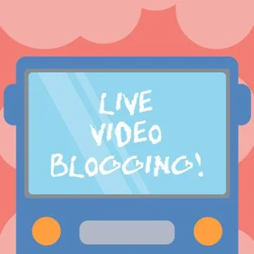 Writing note showing Live Video Blogging. Business photo showcasing form of web Stockillustratie