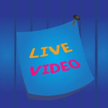 Writing note showing Live Video. Business photo showcasing broadcast a live Stockillustratie