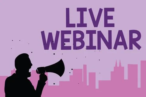 Writing note showing Live Webinar. Business photo showcasing Interactive seminar Stock Illustration