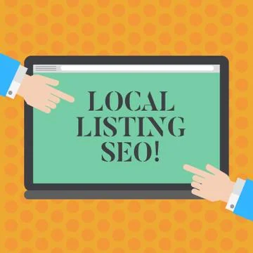 Writing note showing Local Listing Seo. Business photo showcasing promotional Stock Illustration