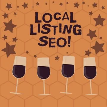 Writing note showing Local Listing Seo. Business photo showcasing promotional Illustrazione stock