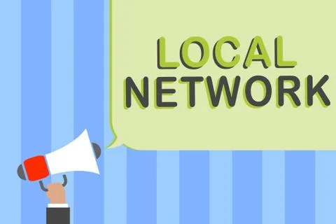Writing note showing Local Network. Business photo showcasing Intranet LAN Radio Ilustración de archivo