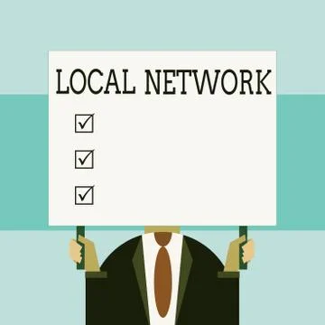 Writing note showing Local Network. Business photo showcasing Intranet LAN Radio Stock Illustration