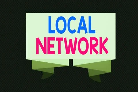 Writing note showing Local Network. Business photo showcasing Intranet LAN Radio Ilustración de archivo