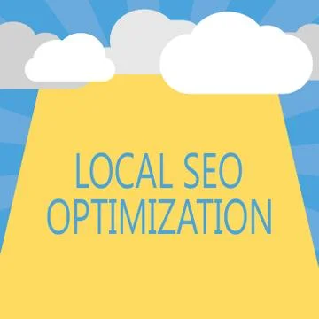 Writing note showing Local Seo Optimization. Business photo showcasing increase Stockillustratie