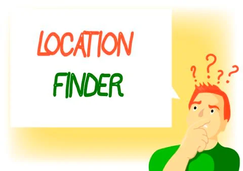 Writing note showing Location Finder. Business photo showcasing A service Stock Illustration