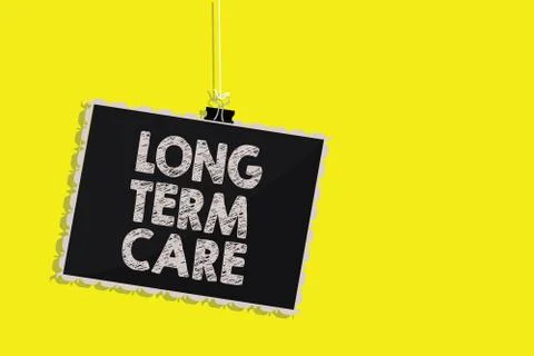 Writing note showing Long Term Care. Business photo showcasing Adult medical Stock Illustration