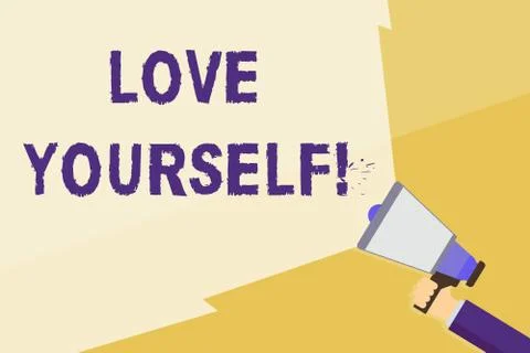 Writing note showing Love Yourself. Business photo showcasing have selfrespec Stockillustratie
